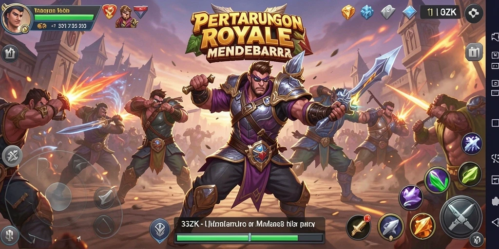 Screenshot gameplay <strong>33ZK</strong> yang menampilkan aksi pertempuran intens Battle Royale.