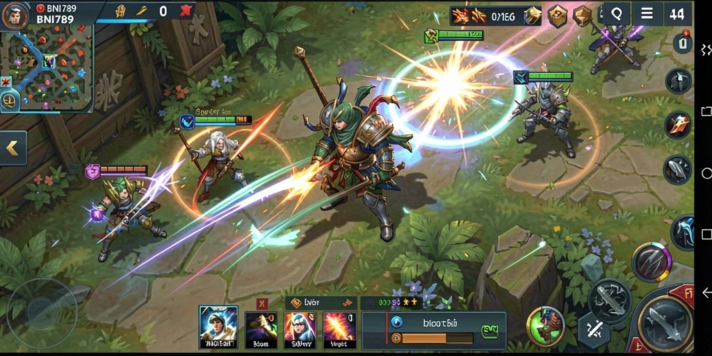 Screenshot gameplay BNI789 dengan aksi strategi yang mendebarkan.
