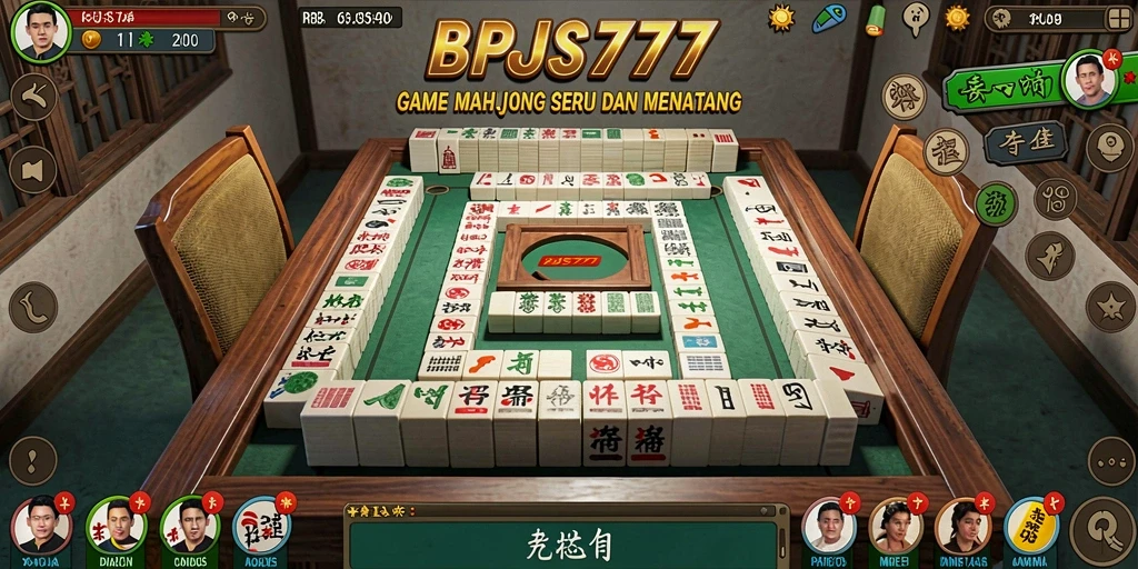 Tampilan gameplay BPJS777 dengan suasana Mahjong yang mendebarkan.
