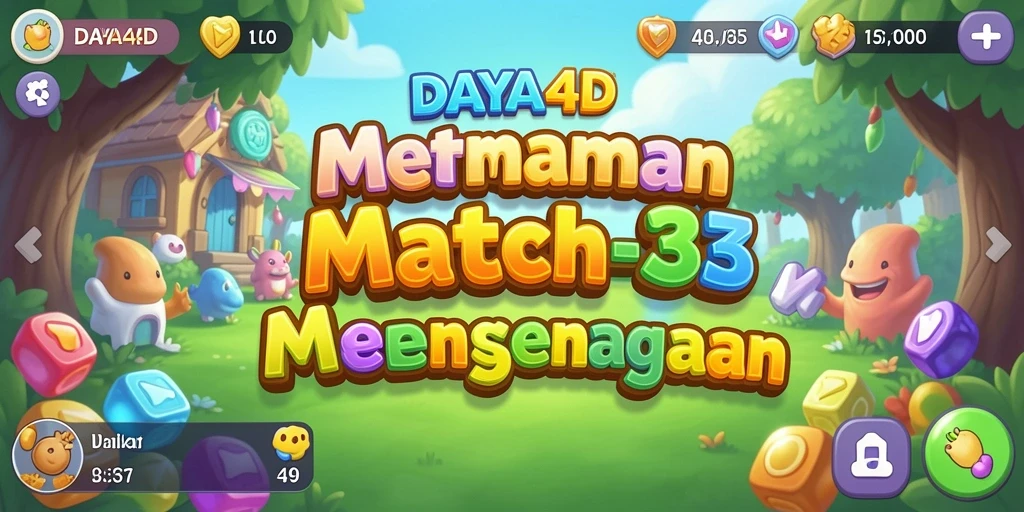 Tampilan menarik gameplay Match-3 di DAYA4D dengan elemen warna-warni.