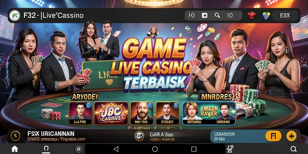 Gameplay Live Casino F32 dengan dealer langsung dan interaksi nyata.