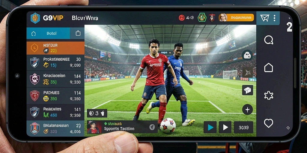 Screenshot G9VIP menampilkan gameplay taruhan olahraga yang menarik.
