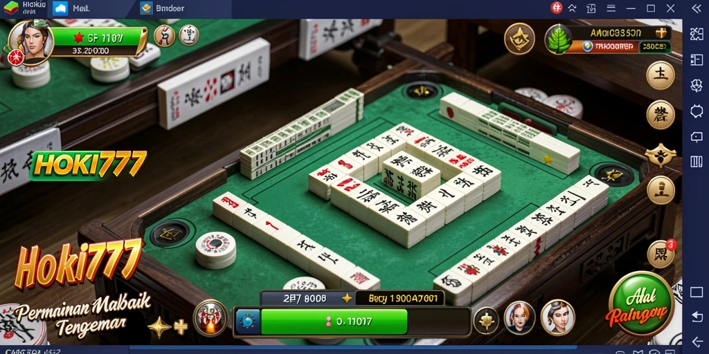 Tampilan gameplay HOKI777 dengan grafis yang menawan dan tiles cerah.