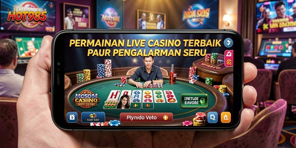 Tampilan gameplay Live Casino HOT985 yang menarik dan interaktif.