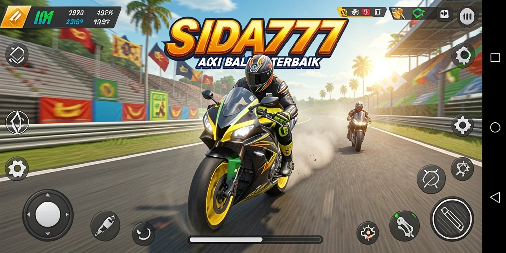 Tampilan gameplay seru dalam balap motor IDA777.