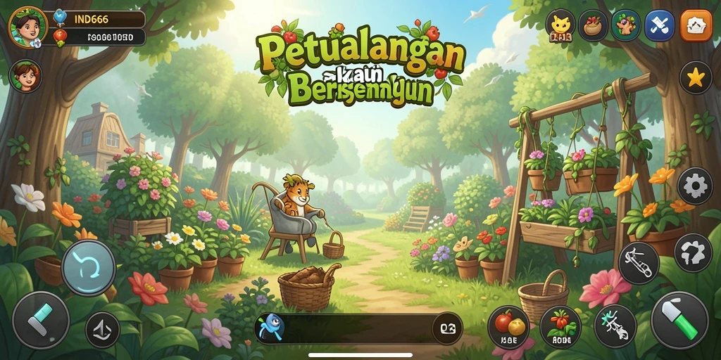 Tampilan gameplay IND666 menampilkan aktivitas berkebun yang seru dan interaktif.