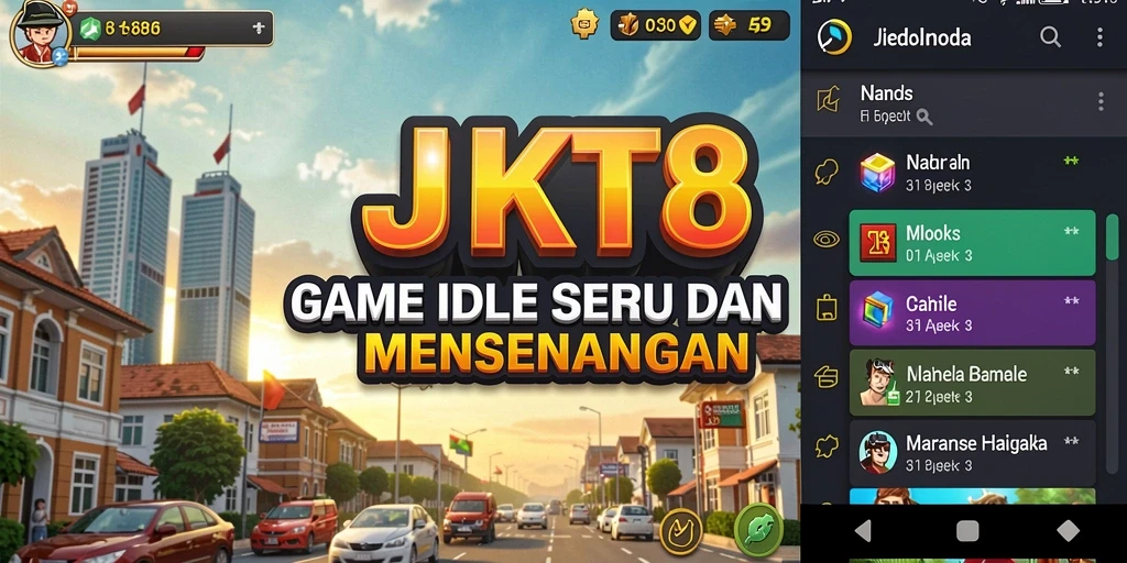 Tampilan gameplay JKT8 yang menarik dan penuh warna.