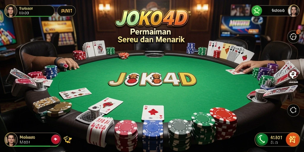 Tampilan permainan poker yang seru dan interaktif di JOKO4D.