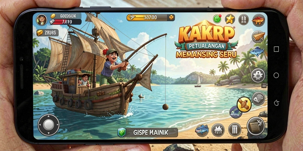 Gameplay menangkap ikan yang seru di KAKRP.