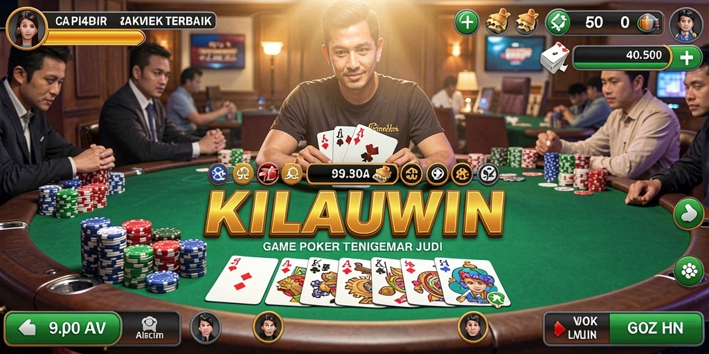Tampilan gameplay Poker KILAUWIN yang menarik dan mendebarkan.