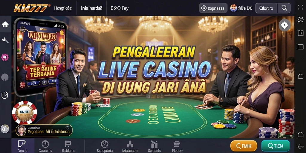 Tampilan gameplay Live Casino yang menarik dan mendebarkan di KM777.