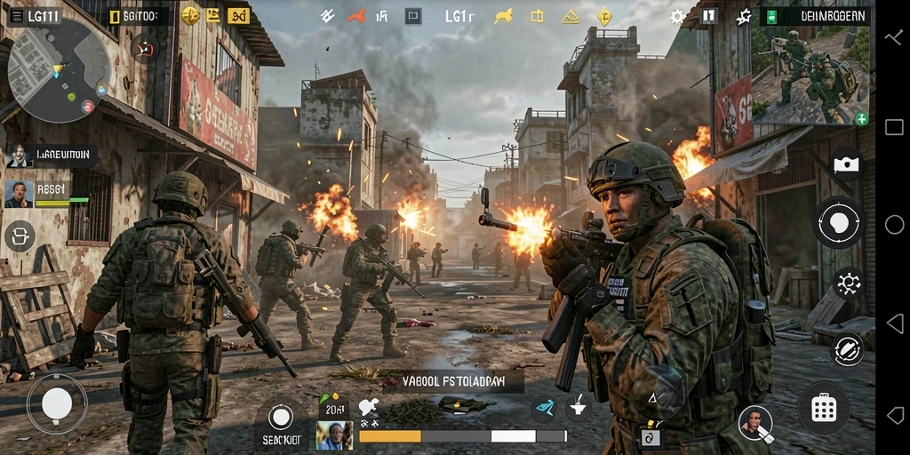 Tampilan gameplay seru dari LG111 dalam pertarungan FPS.