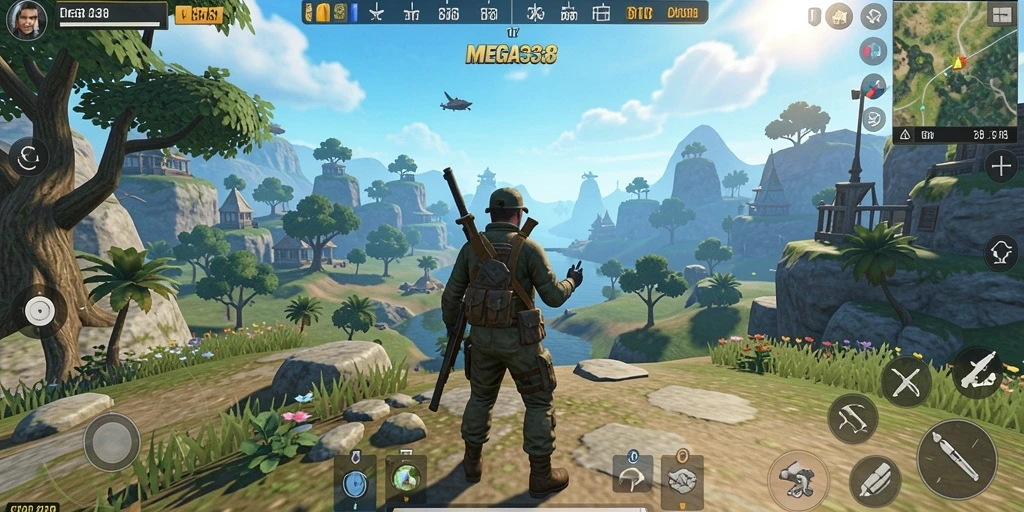 Tampilan gameplay MEGA338 dengan petualangan Open World yang seru.