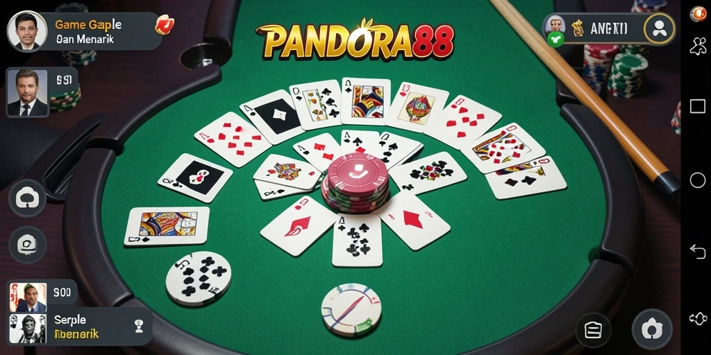 Tampilan antarmuka PANDORA88 dengan gameplay Gaple yang menantang.