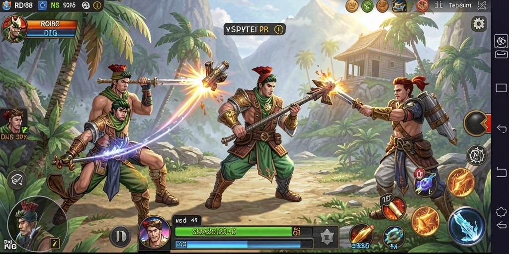 Screenshot RDI88 menampilkan aksi pertempuran strategi yang mendebarkan.