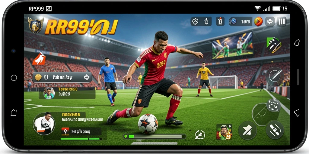 Tangkapan layar menampilkan gameplay olahraga yang seru dan dinamis.