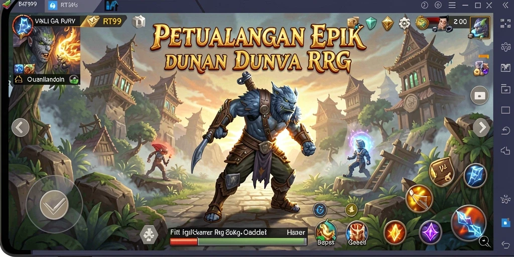 Tampilan gameplay RT99 yang menegangkan dan penuh aksi RPG.