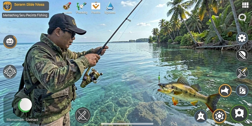 Gameplay S80 yang seru dengan pemandangan memancing yang menarik.