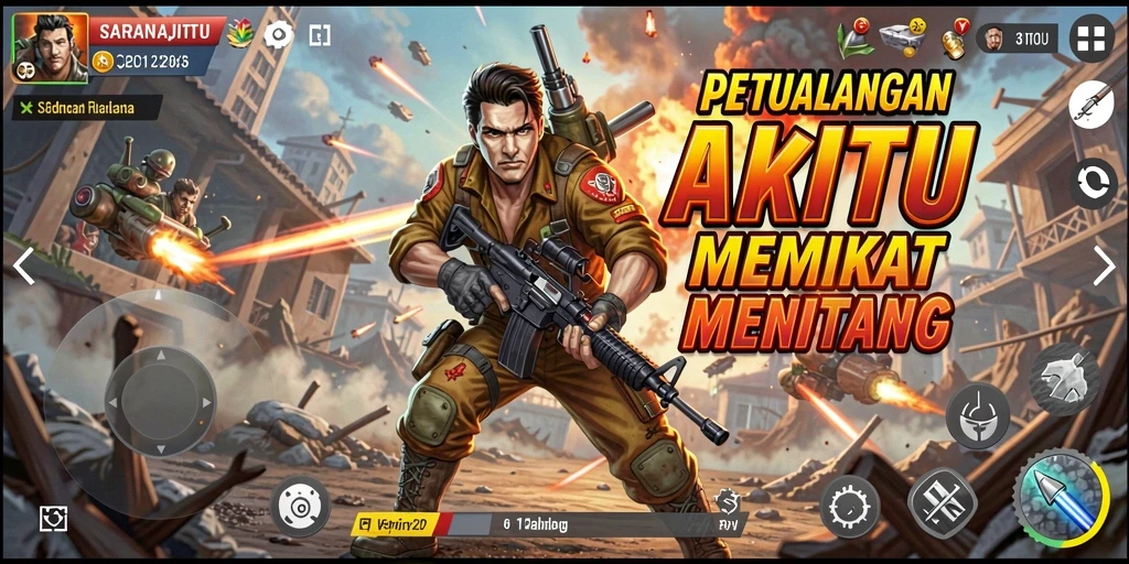 Tangkapan layar menunjukkan aksi mendebarkan dalam SARANAJITU.