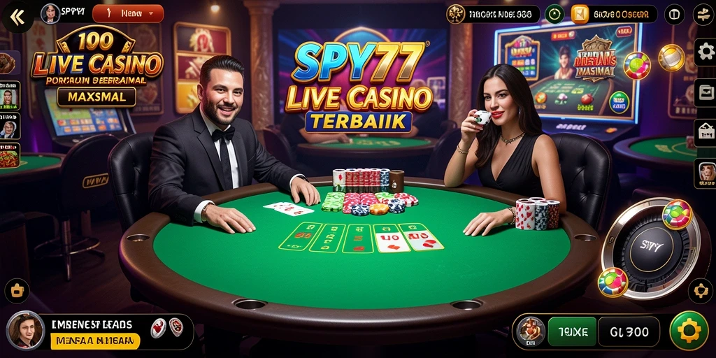 Tampilan gameplay Live Casino SPY77 yang menegangkan.