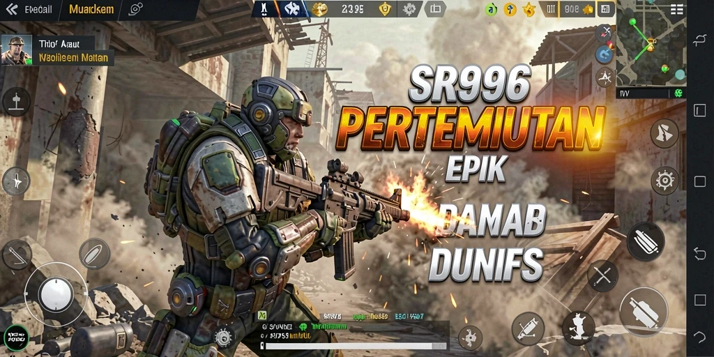Gameplay intens SR996 dengan aksi tembak-menembak yang seru