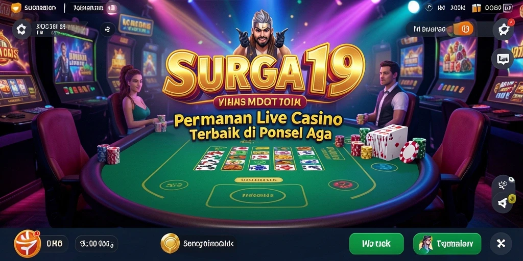 Tampilan gameplay menarik SURGA19 saat permainan Live Casino berlangsung.