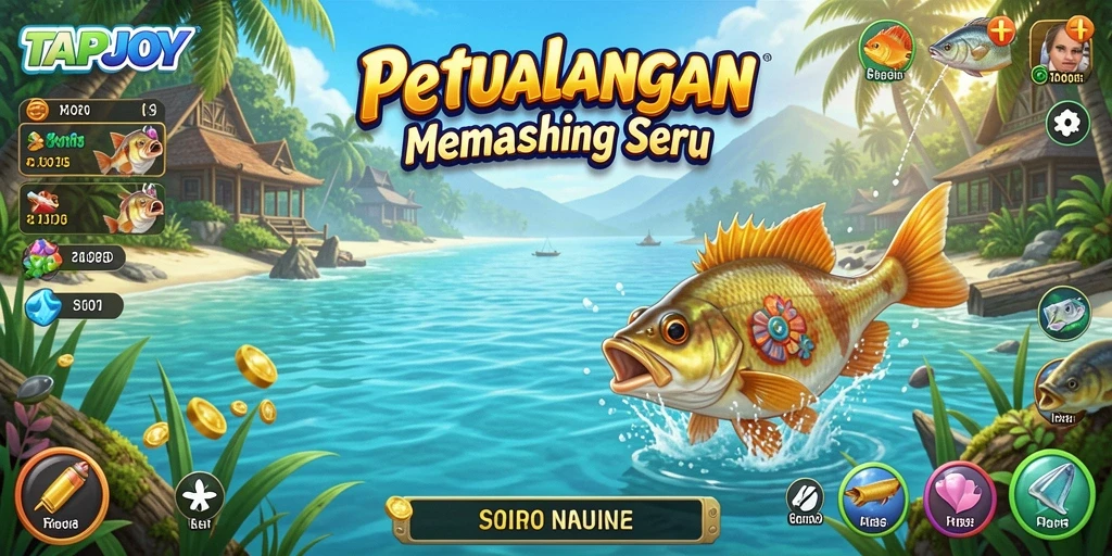 TAPJOY menampilkan gameplay memancing yang mendebarkan dan realistis.